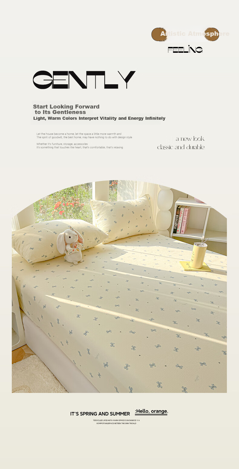 Hodo Class A Double-Layer Fitted Sheet Three-Piece Set for Home Use, Single Bed Cover, Fully Enclosed Bed Cover, Protective Cover, 1.5*2 Meters, Blue 2