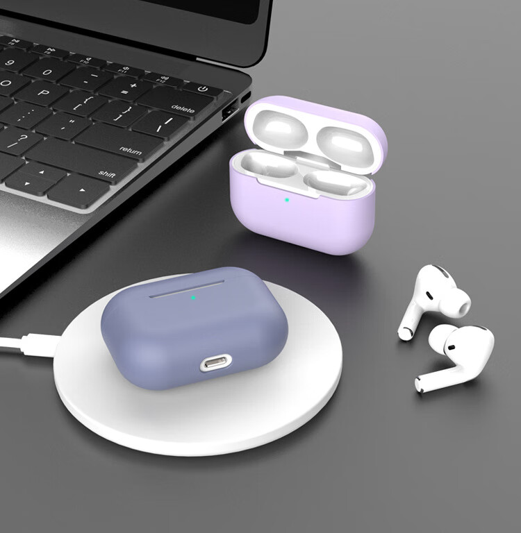 Sihuan Ke Compatible AirPods Pro 3 Case Apple AirPods Pro 3 Silicone Soft Case with Apple 3rd Gen Pro Bluetooth Earphone Case AirPods Pro 3 Case - Gray 2