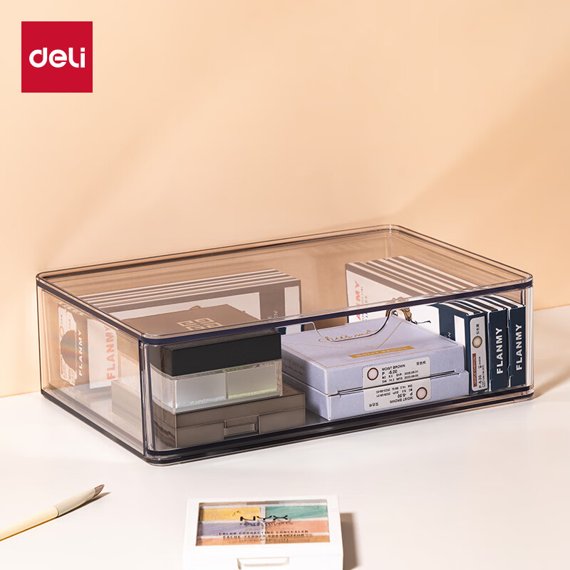 Органайзер для косметики Deli PJ212, прозрачный, PET, штабелируемый