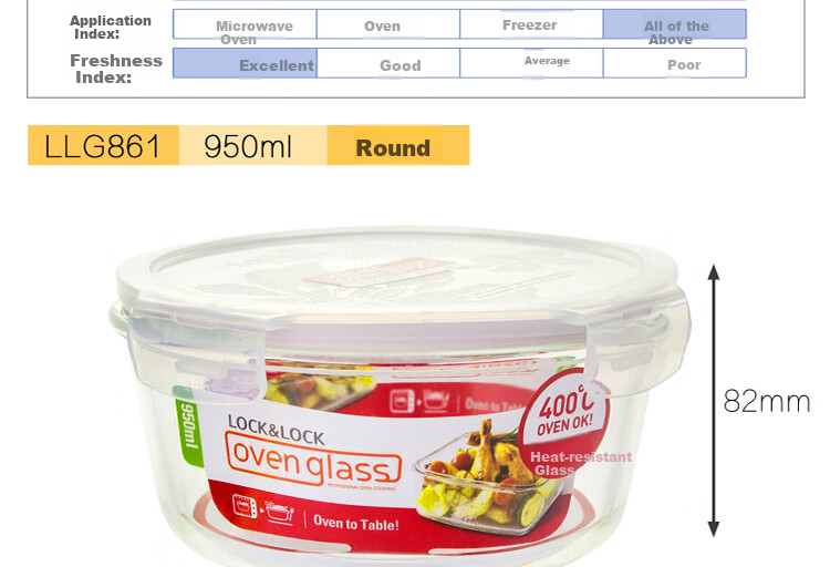 LOCK&LOCK Large Capacity Heat-Resistant Glass Food Storage Containers, Microwave-Safe Lunch Boxes, Sealed Bento Boxes, Meal Containers, Lunch Bags, 1L*2 11