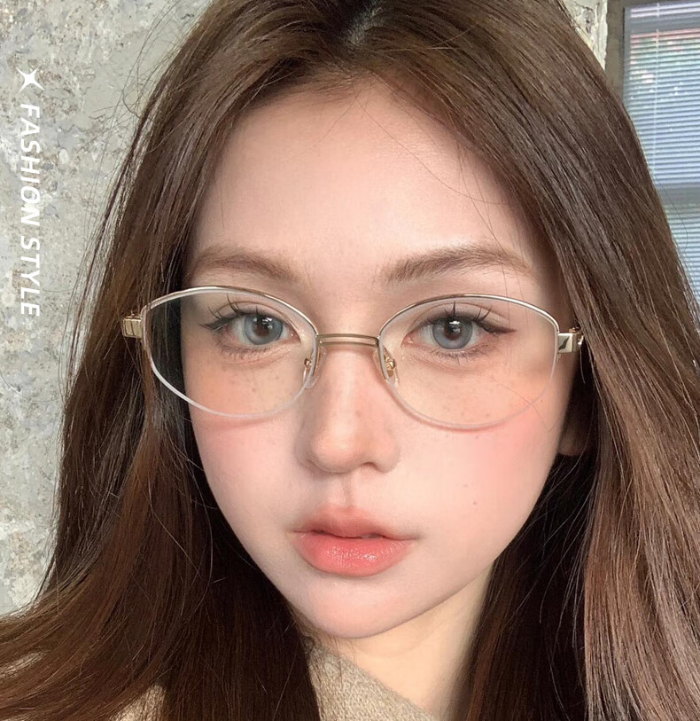 Boshide Blue Light Blocking Glasses Non-Prescription Vintage Half-Rim Oval Gray Frame Bright Silver 1