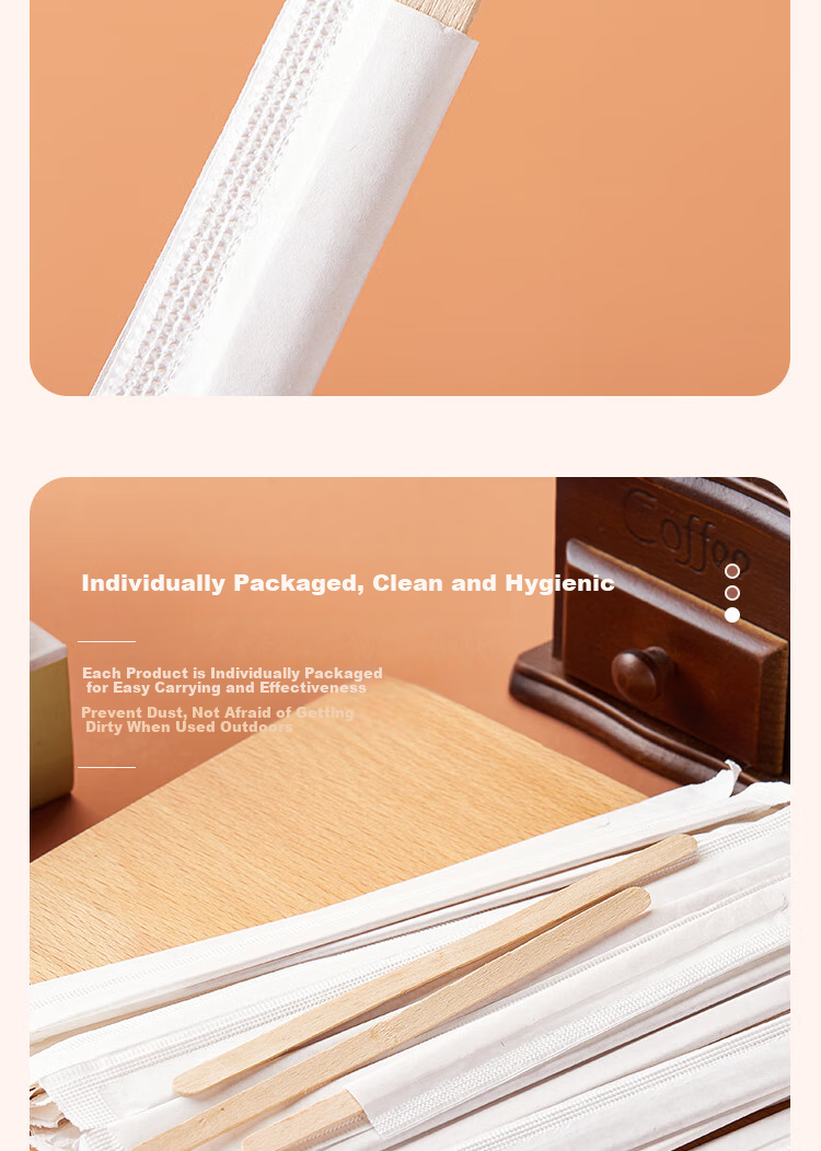Xingfang Stirring Rod, 14cm Wooden Disposable Coffee Spoon, Portable Individual Packaging, 500 Pieces Per Pack 4