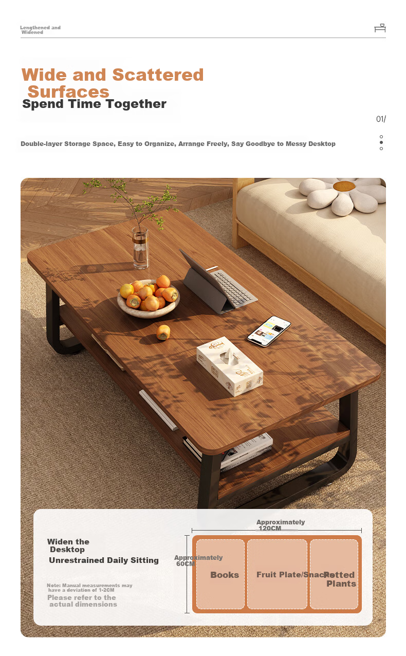 Yimo Coffee Table, Small Apartment Living Room Table, Simple Rental Apartment Small Table, Creative Square Sofa Home Tea Table 3