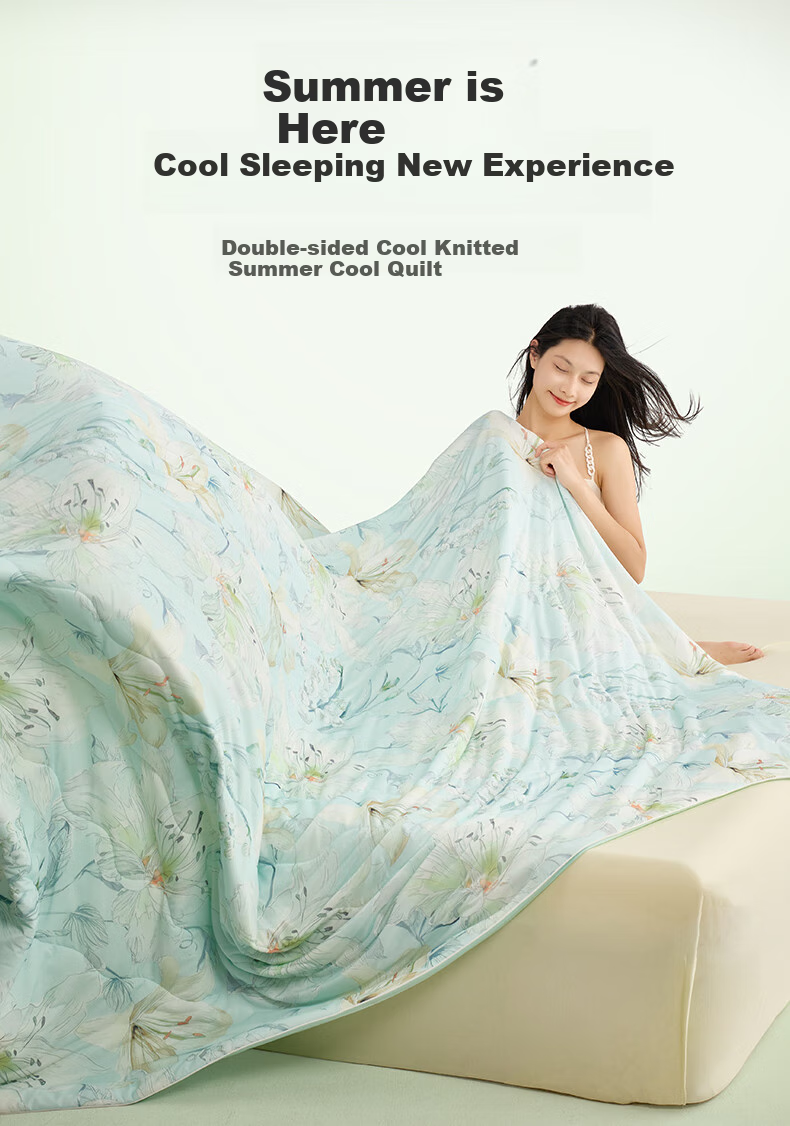 Hengyuanxiang Summer Cooling Quilt, 7A Antibacterial Knitted Washable Air Conditioning Quilt, Cooling Sensation Value 0.24, Cool Summer, 2*2.3m, 2.8 Ji 1