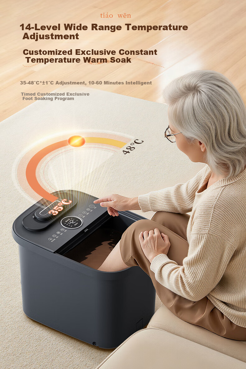 Midea Foot Soaking Bucket with Heating And Warming Function, Electric Foot Bath Basin with Automatic Massage, Hot Foot Wash Basin with Deep Heat Extraction, One-Button Cooking Function, Birthday Gift for Boyfriend Or Girlfriend ZL501 11