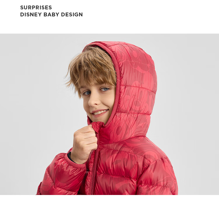 Disney Kids Lightweight Down Jacket 2025 New Autumn Winter Boys Girls Hooded Warm Sports Coat 8