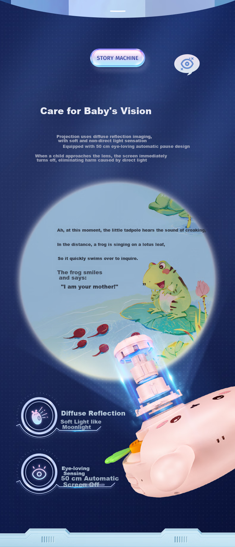 Kufire Children's Projector Story Machine, Birthday Gift for Girls Aged 3-6, Toy for Kids And Teens Aged 6-10, Present for Little Girls And Toddlers 6