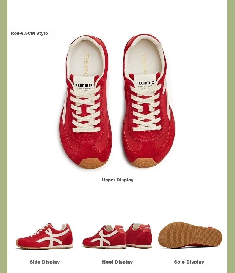 TEENMIX Rainbow Filling Candy, Height-Increasing Thick-Soled Red Forrest Gump Sneakers, Casual Sports Shoes 27