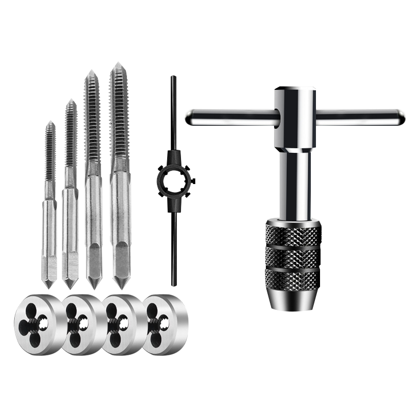 Paola Manual T-Handle Tap Wrench M3-6 Threading Die Wrench M3-12 + Tap and Die 10-Piece Set 1618