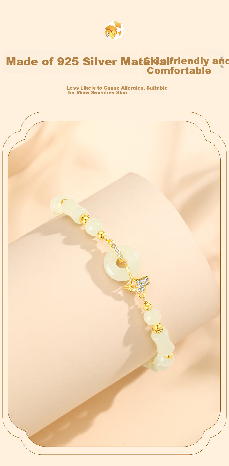 GLTEN Hetian Jade Bracelet Silver Bracelet for Women, 2026 New Light Luxury Jewelry, Birthday Gift, Anniversary Present for Girlfriend Or Wife 5
