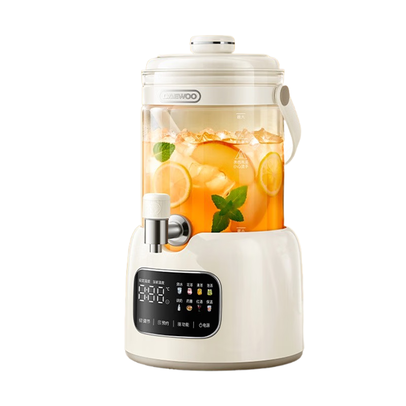 DAEWOO Health Pot Herbal Tea Kettle Water Tap Electric Glass Tea Kettle Temperature Control Electric Kettle Tea Maker 2.8L YS13