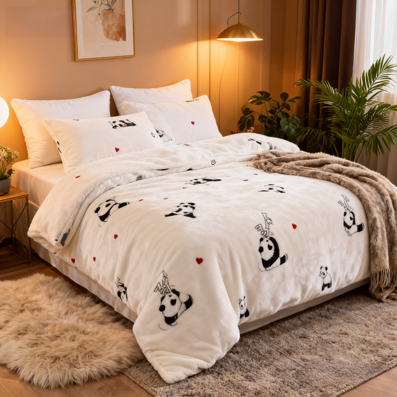One's Member A-Class Thickened Milk Velvet Bedding Set Four-Piece Set for 1.5m Bed Duvet Cover 200x230cm Premium Quality