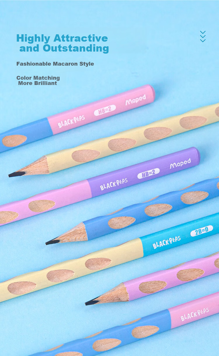 Maped Colored Perforated Pencil HB, Triangular Shaft Pencil for Calligraphy Practice, Sketching And Drawing, Student Children's Posture-Correcting Writing Practice Pencil, 853113CH [12 Pcs/box] 10