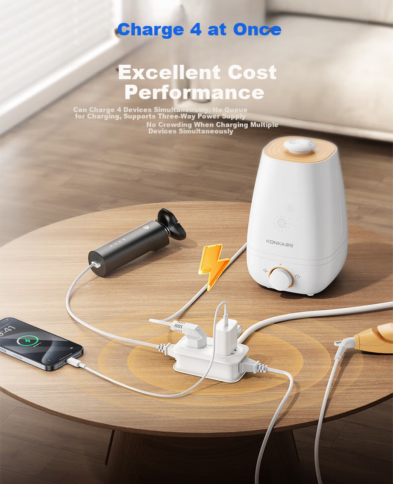 ORICO Power Strip, Travel Adapter, Multi-Functional Mini Power Board, for Business Trips And Home Use, with Storage, Total Length 1.36 Meters 14