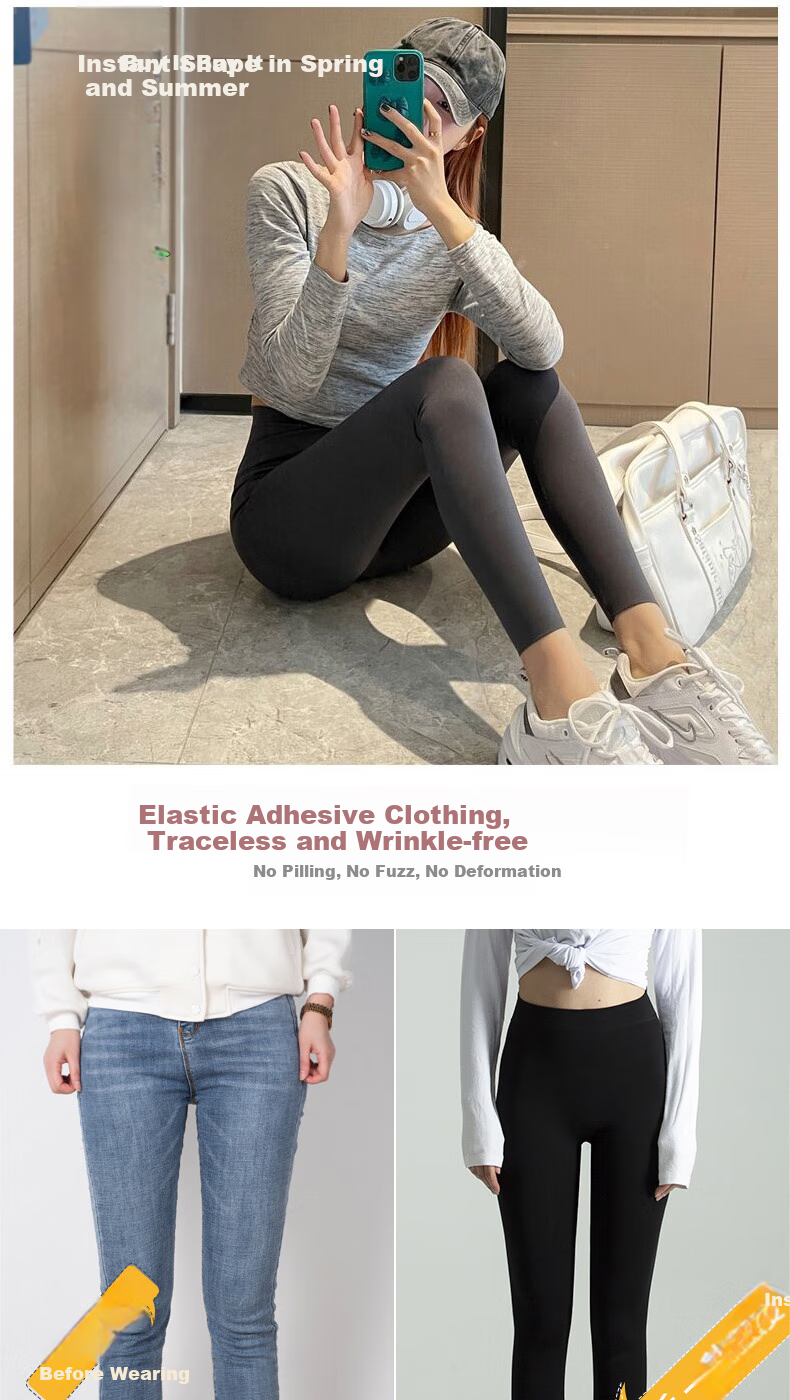 LangSha Shark Skin Leggings for Women, High-Waisted Thin Spring And Autumn Style, Tummy Control Slimming Tight-Fitting Sports Yoga Pants for Outdoor Wear 7