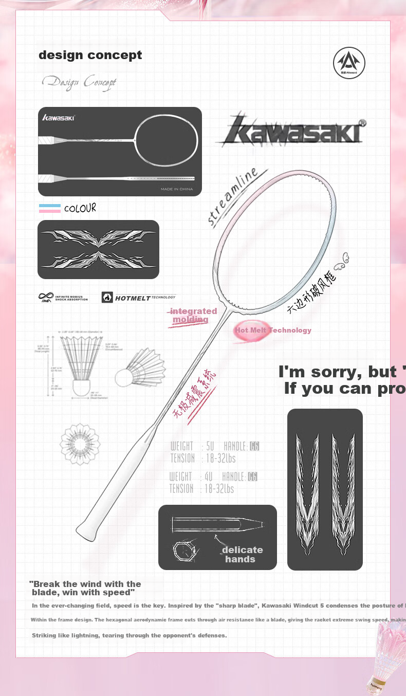 Kawasaki Badminton Racket, Gengjianfeng Qie 5 Full Carbon, Unisex All-Round Racket, Ultra-Light Speed Advanced Racket, Single Racket Bow And Arrow 3