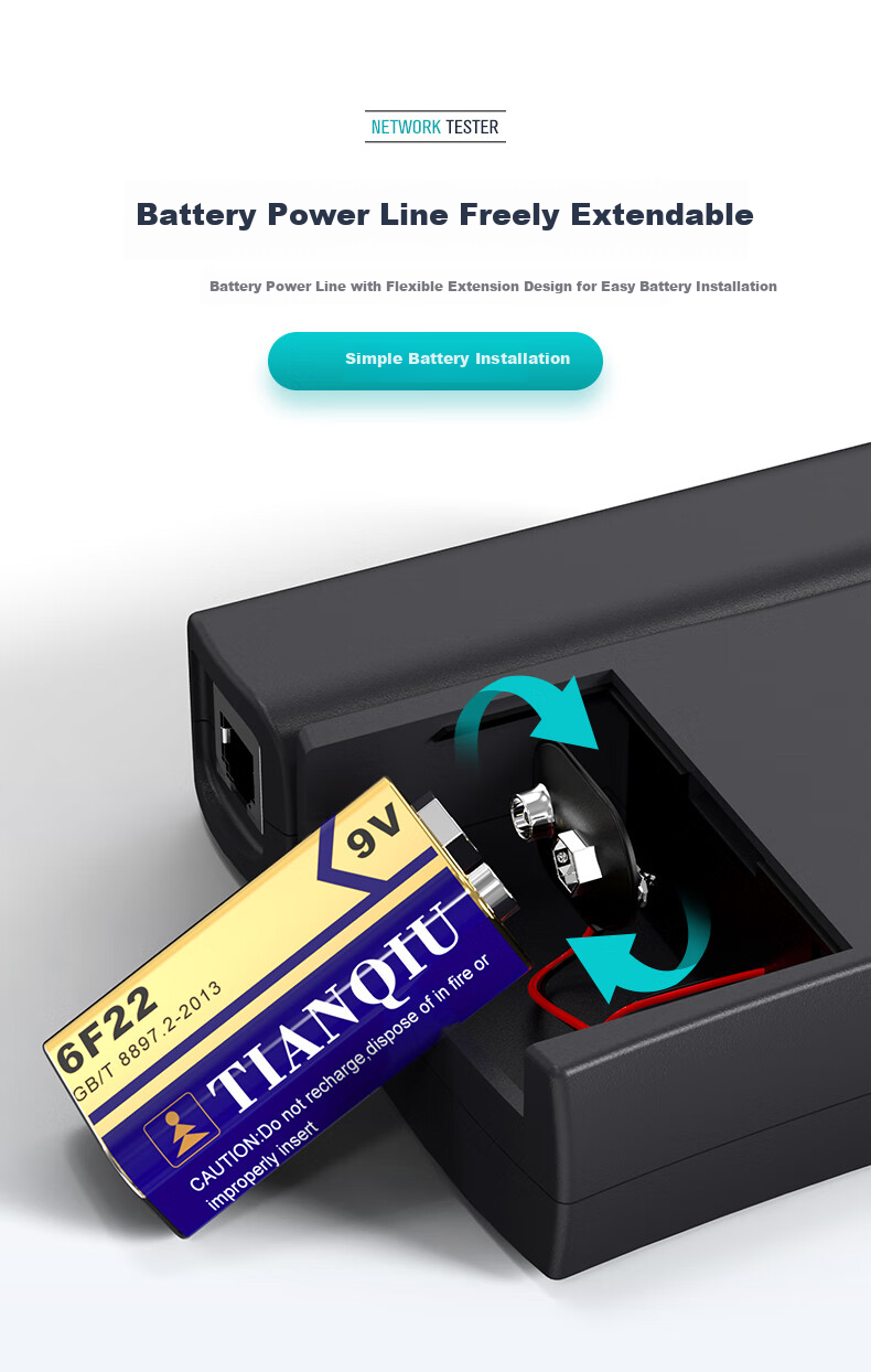 WANJEED (OFNPFTTH) Network Cable Tester, Multifunctional Network Tester, Line Tester, RJ45/RJ11 Network Cable And Telephone Line Signal Continuity Detector with Battery, WJ-1113 7