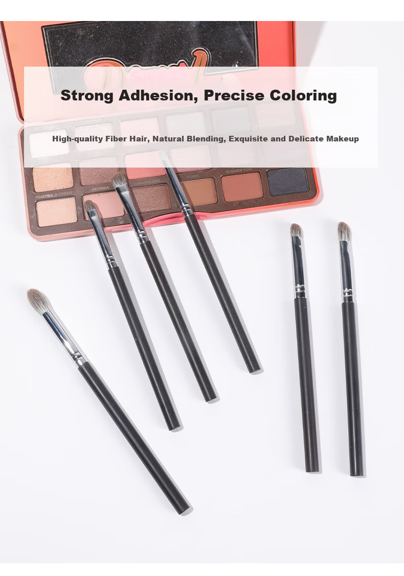 Dongyiyanxuan Soft Bristle Eyeshadow Brush Set of 6, Makeup Brushes, Eyeliner Brush, Puff Brush, Blade Brush, Detail Brush, Concealer Brush, Cangzhou Brush 6