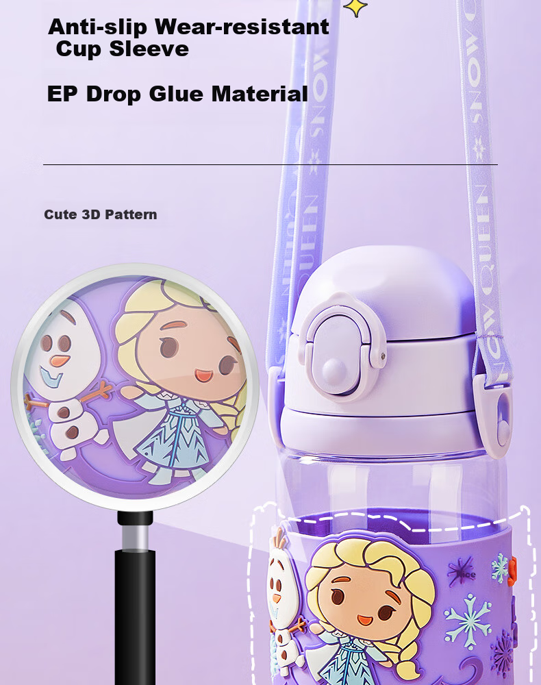Disney Kids Water Bottle with Straw High-Temperature Resistant Tritan Plastic Spill-Proof Cup for Boys and Girls Elementary School Summer Use 4