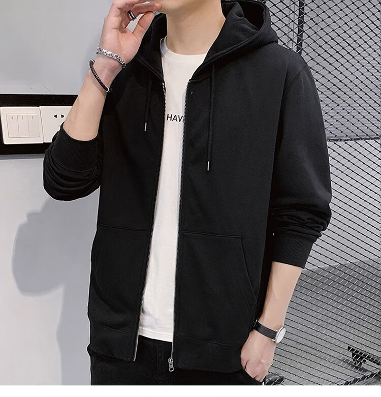 GLM Hoodie Jacket for Men, Spring And Autumn Season, Loose Casual Knitted Cardigan, Sports Jacket, Gray, XL 11