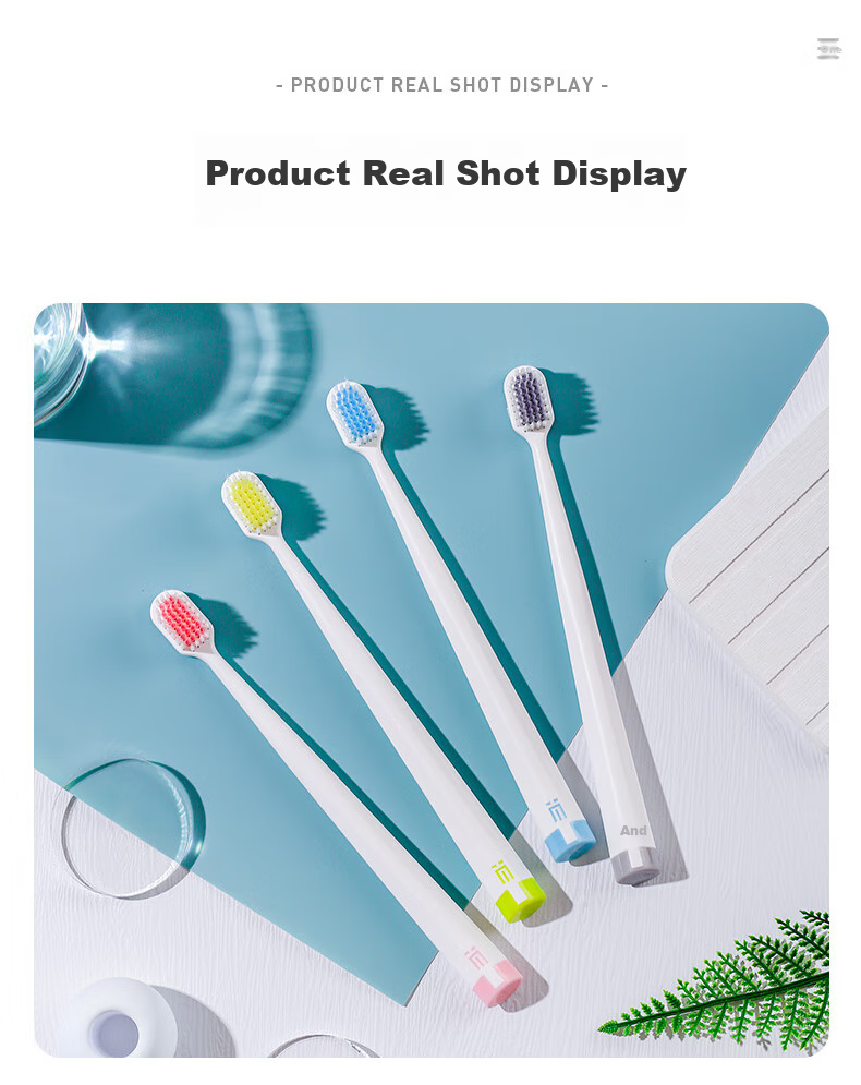 Jijianshenghuo [Promoted by Sales Team] Classic 48-Hole Wide-Head Soft Bristle Toothbrush for Women And Men, Sensitive Teeth Protection, Adult, 2 Pieces 8