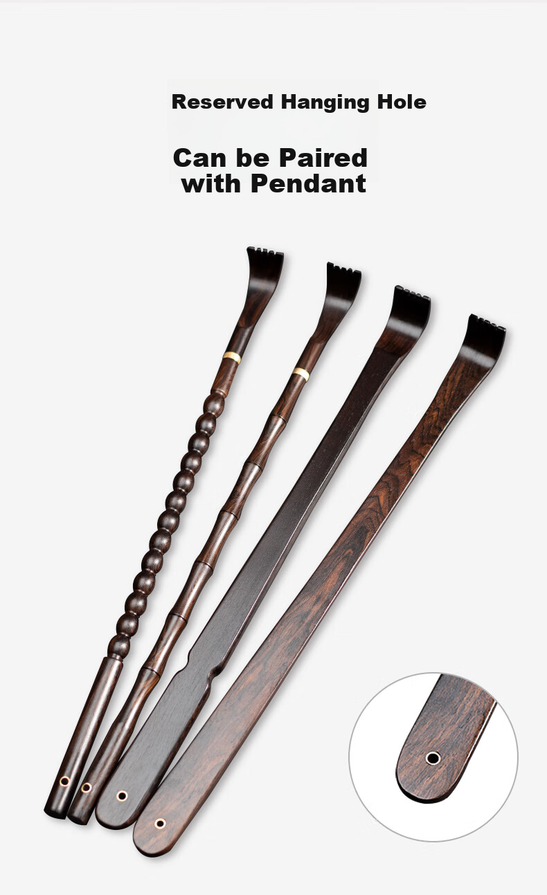 Baoshi Purple Sandalwood Back Scratcher, Self-Scratching Tool for Elderly, Back Scratcher Made of Sandalwood 7