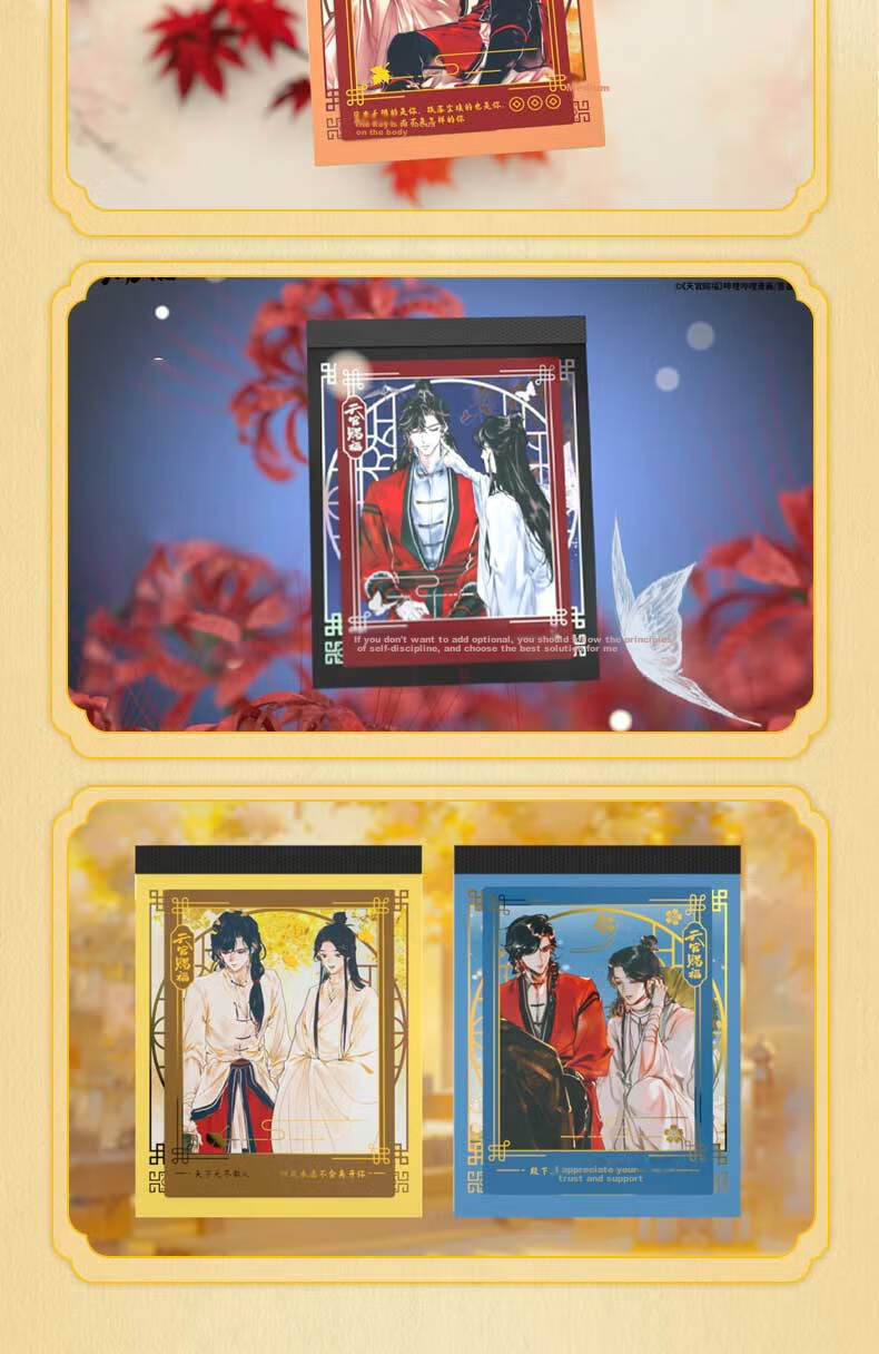 Kayou Tian Guan Ci Fu Sticky Note Notebook, Tear-Off Memo Pad, Mini Loose-Leaf Notebook, Portable Anime Merchandise, Study Supplies, 1 Set of 4 Books, Birthday Gift 10
