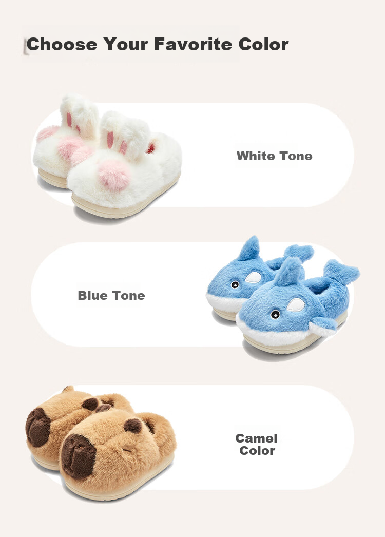 BALABALA Children's Cotton Slippers for Boys And Girls, Baby Home Shoes with Heel Covers, Autumn And Winter Cotton Shoes, Animal Design, 208425141227 8