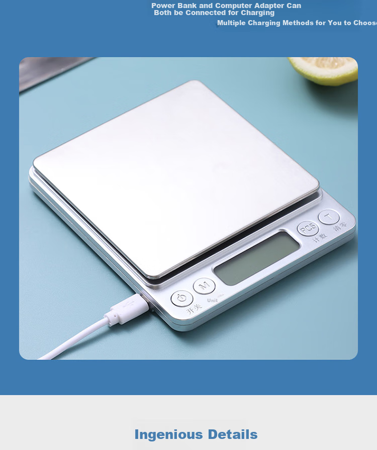 BJ Kitchen Scale, Electronic Scale, 0.01g/500g, Baking Scale, High-Precision Gram Scale, Food Scale, Tea Balance, Small Scale, Rechargeable 5