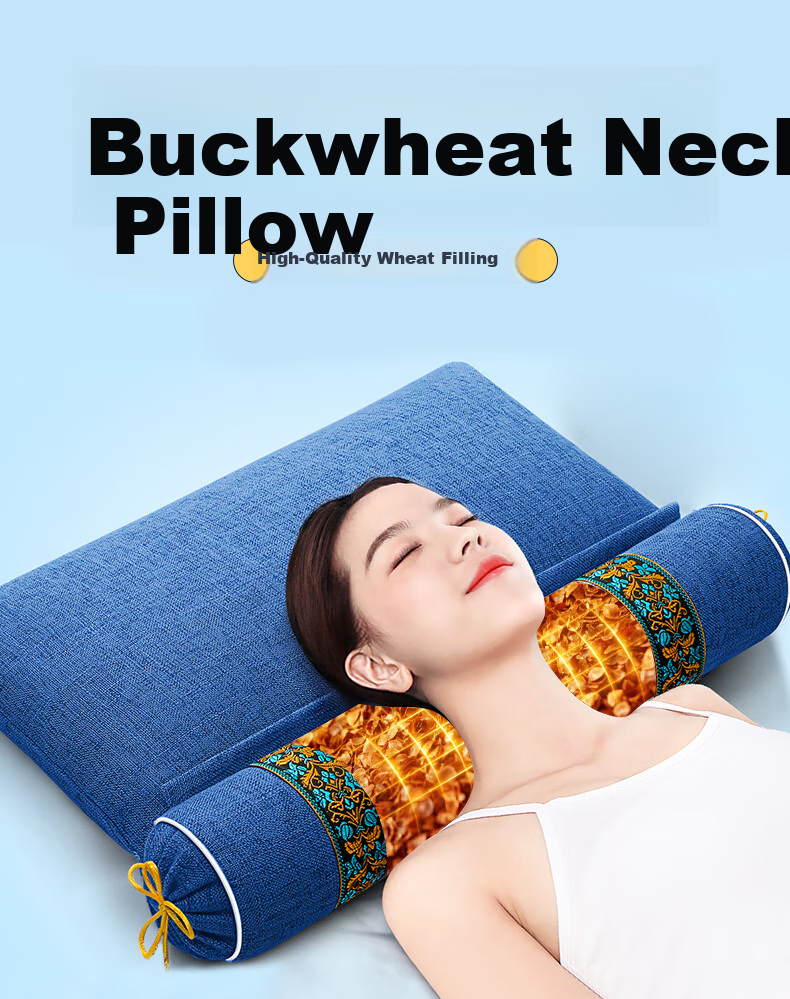 Zhunhang Cervical Pillow for Cervical Spondylosis, Neck Support Pillow, Buckwheat And Mugwort Pillow, Firm Sleeping Pillow for Adults, Round Pillow for Sleeping 6