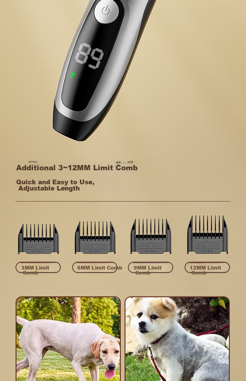CHIGO Dog Electric Hair Clipper, Pet Grooming Tool, Hair Trimmer, Beauty Styling Pet Cat Hair Clipper, Paw Hair Trimmer, Hair Pusher F858A Graduation Gift 14