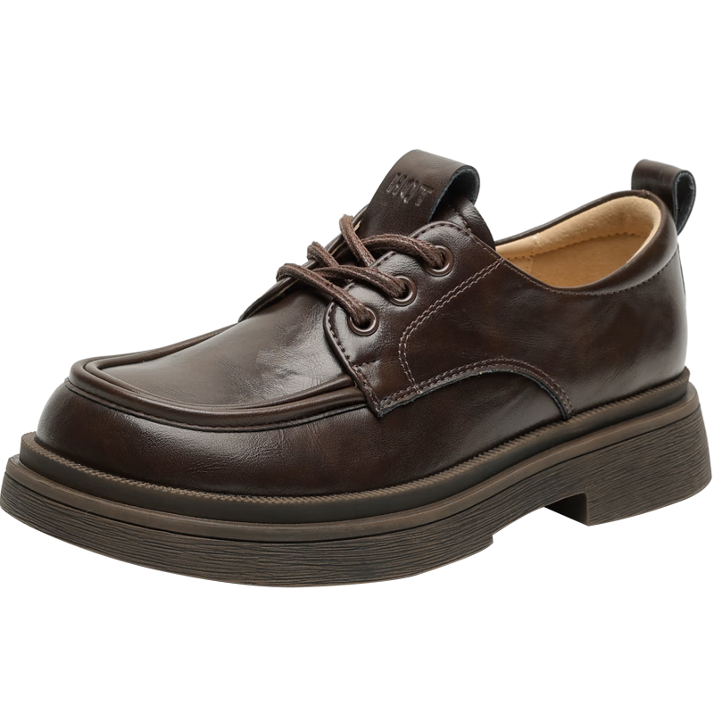 RED DRAGONFLY Women's Vintage British Style Leather Lace-up Loafers WTB15102 Brown Size 38