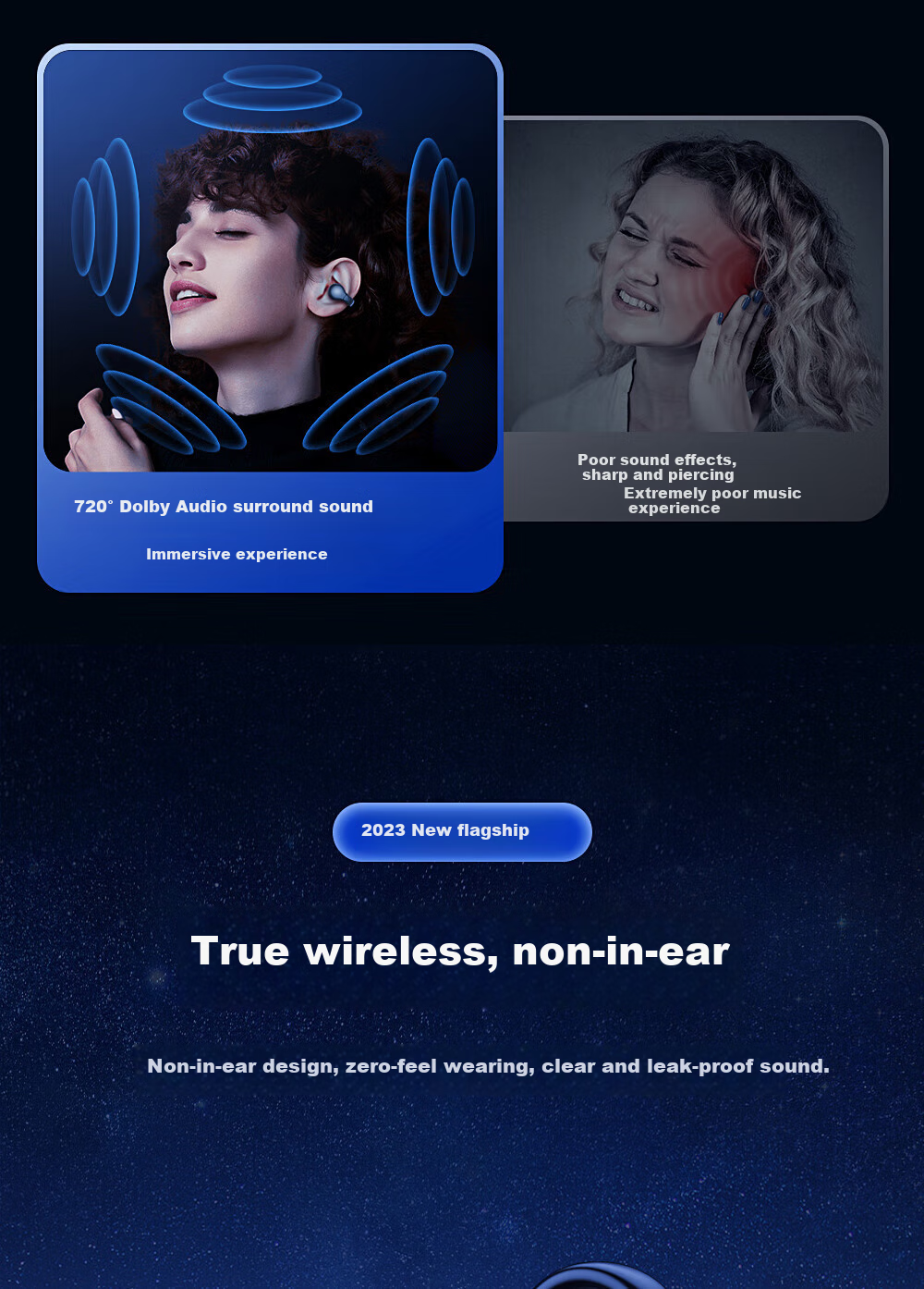 Chuanggu [2025 New Model | Compact And Mini] Bluetooth Earphones, True Wireless Semi-In Short Handle, Music Sports Gaming Low Latency High Sound Quality, Compatible with Android 2