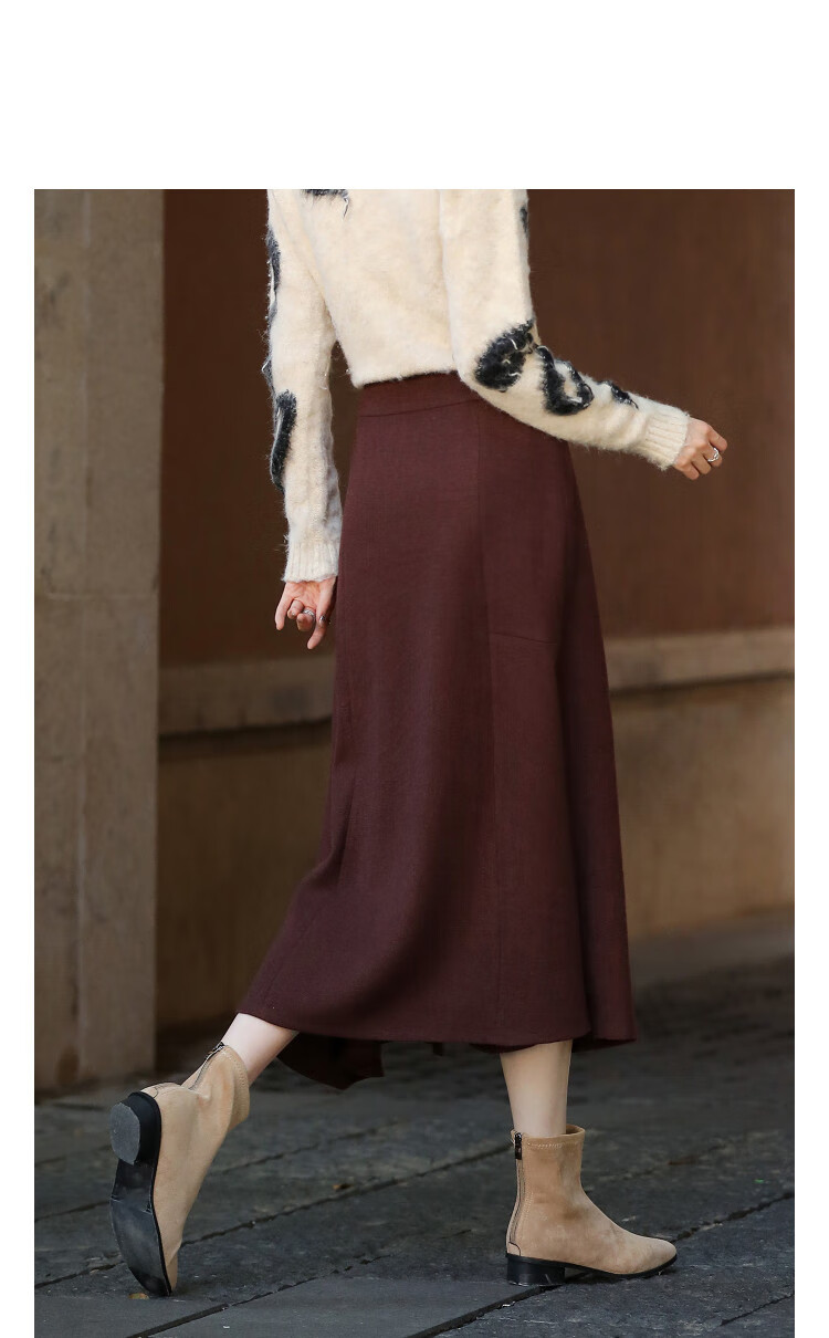 Demana Winter Elegant Structured Textured Tweed Fish Tail Petite Women's Skirt 2