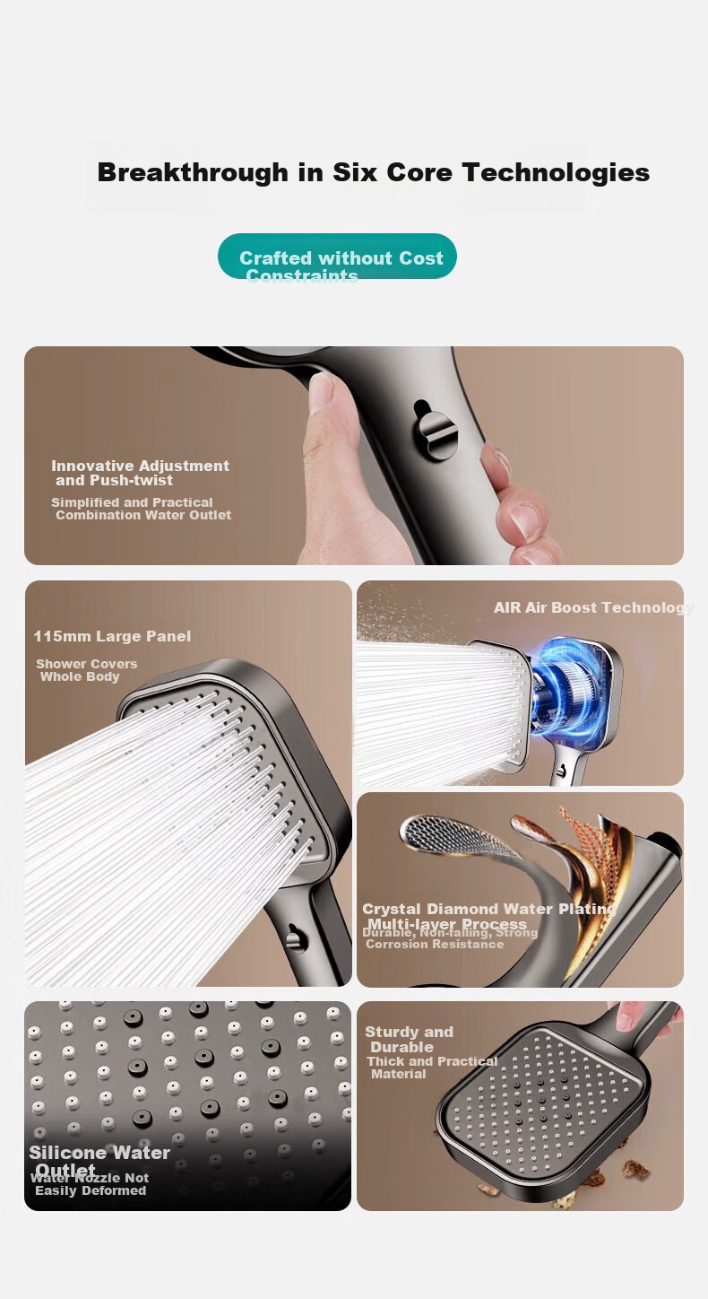 Bangke Shower Head, High-Pressure Handheld Shower Sprayer, Pressurized Shower Head for Home Use, Bathing And Washing, B-SC001 2