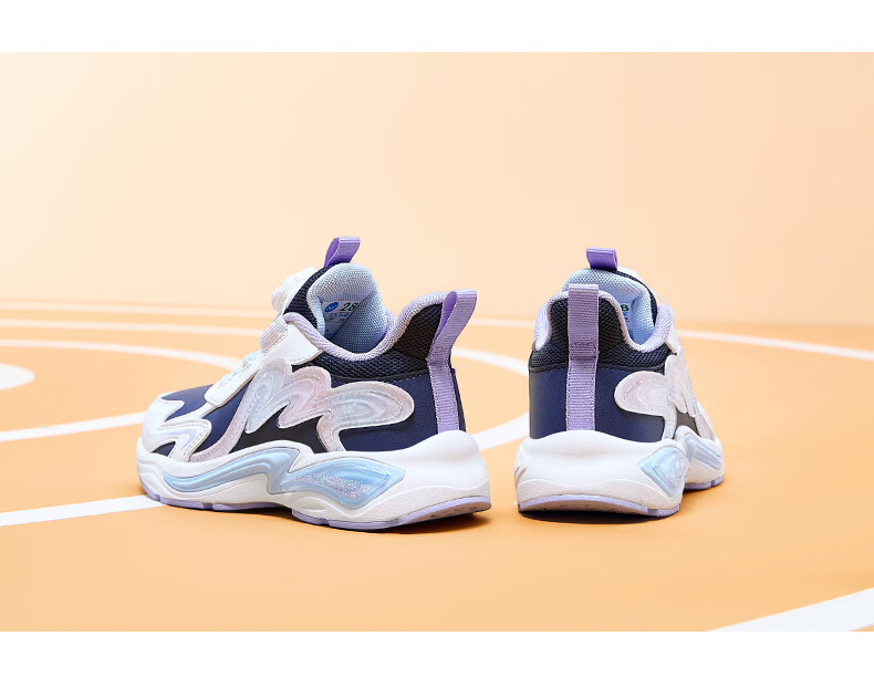 361° Kids Sports Shoes Winter 2025 Girls Toddler Lightweight Cushioning Leather Surface Knob Buckle Casual Running Shoes Purple Size 30 12