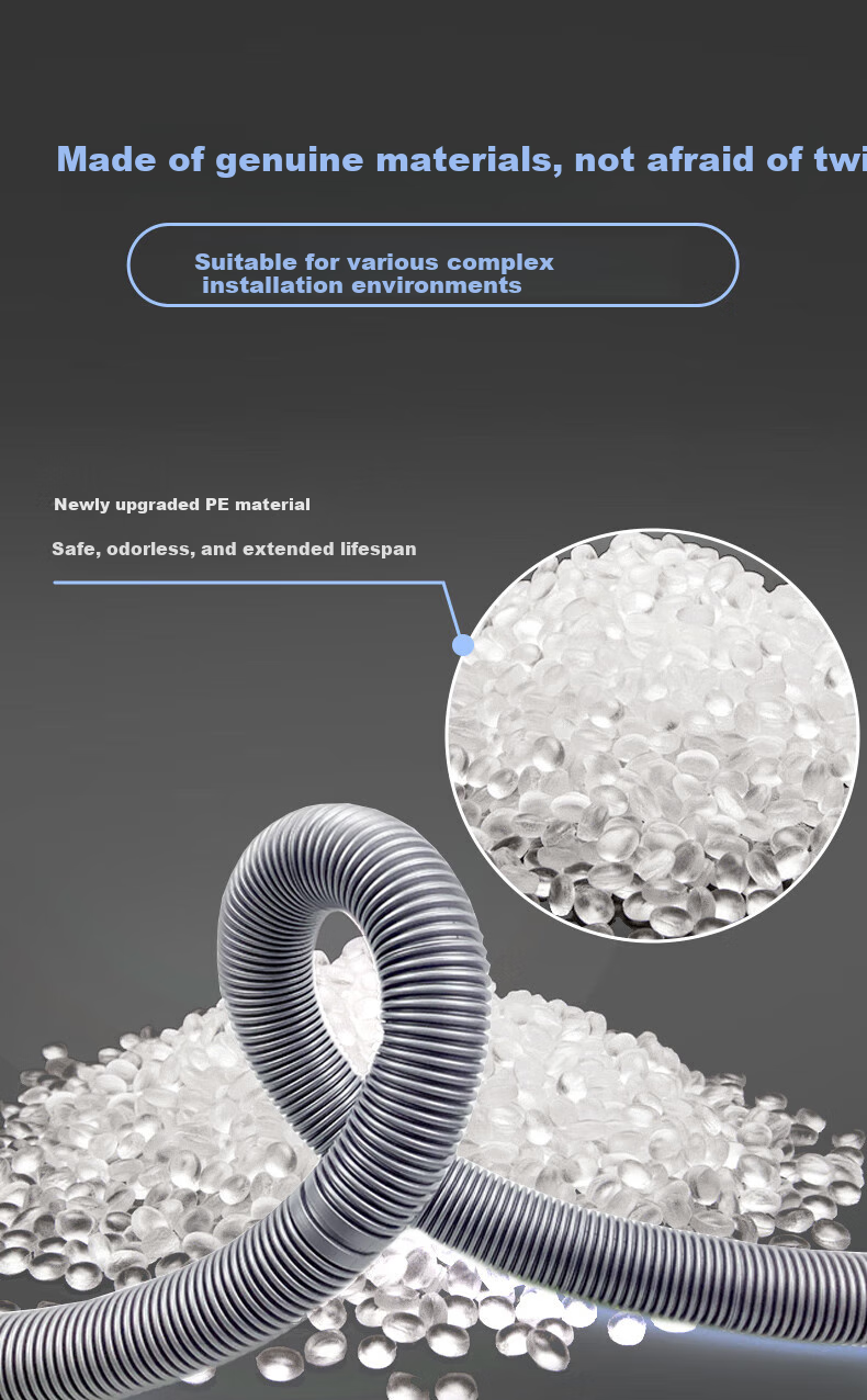 Xinfei Universal Pulsator Washing Machine Drain Hose, Extension Pipe, Washing Machine Outlet Hose, Flexible Pipe, Compatible with Haier, Xiaotiane, Midea And Others, with Clamp, 1.5 Meters 2