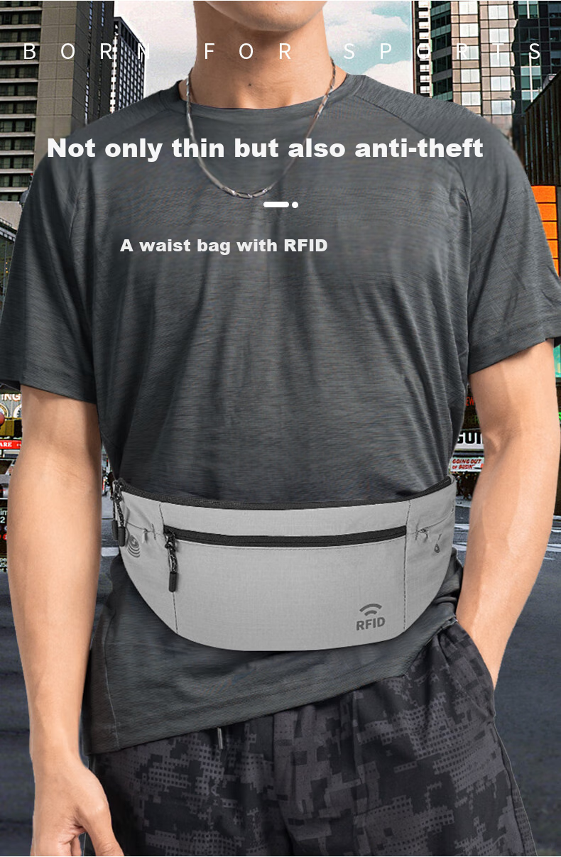Zhanshuniao RFID | Anti-Theft Waist Bag for Travel, European Tour Invisible Crossbody Bag, Lightweight Phone And Key Holder 3