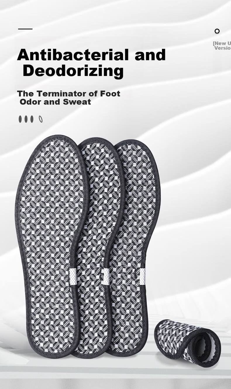 Bangnishijia 5 Pairs of Deodorizing Insoles for Men, Sweat-Absorbing And Odor-Eliminating, Long-Lasting Fragrance, Breathable Comfortable Insoles for Women's Leather Shoes, Thickened for Military Training And Summer Wear 1