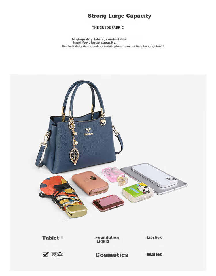 Aiqinghai Top-Grain Leather Handbag for Women, Tote Bag, Shoulder Bag, Crossbody Bag, Brand Birthday Mother's Day Gift, Practical Present for Mom 5