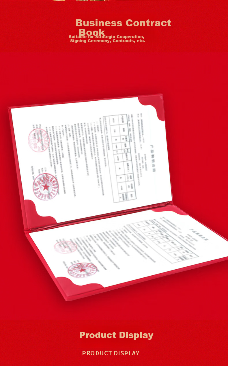 SHEN SHI A4 Leather High-Quality Certificate Cover for Diplomas, Honorary Certificates, Graduation Certificates, Training Certificates, with Inner Pages And Logo Printing Option, Vertical Red Version (For Honorary Certificates), Includes 1 Inner Page 6
