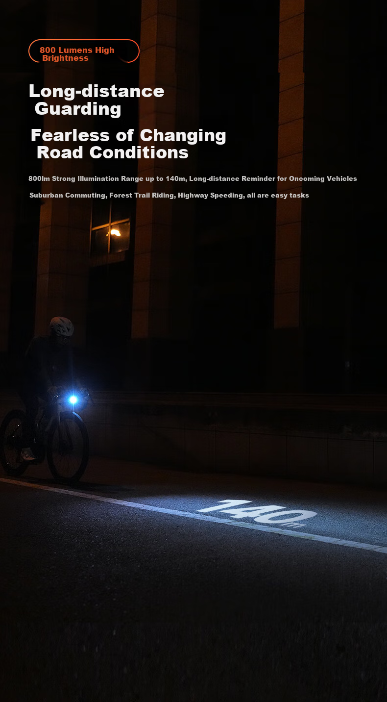 IGPSPORT Bicycle Light, Road Bike Front Light, Night Riding Light, Mountain Bike High-Beam Anti-Glare Night Light VS800S 6