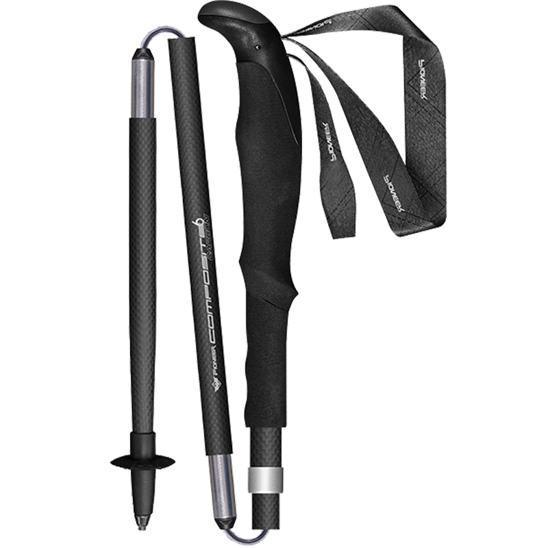 Pioneer Peak Elf 6 Series, Ultra-Light T800 Grade Carbon Fiber 3K Carbon Hiking Pole for Trail Running, Folding Trekking Pole, 105cm