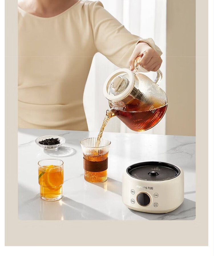 Joyoung 1L Household Glass Tea Maker with 316L Filter, Health Pot, Office Flower Tea Kettle, K10D-WY101 (Tea) 21