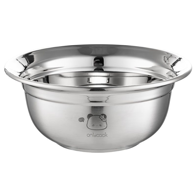 Onlycook 316 Stainless Steel Bowl Food Grade Children's Insulated Soup Bowl Baby Tableware Anti-Drop Anti-Scald Supplementary Food Bowl 16cm