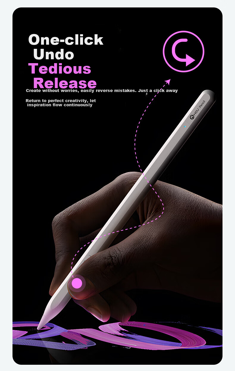 Houhou [Official-Grade Equivalent] Capacitive Stylus Apple Pencil Pro Third Generation IPad Touch Pen Compatible with 2026 IPad Pro/Air8/iPad11 Tablet Writing Stylus 6