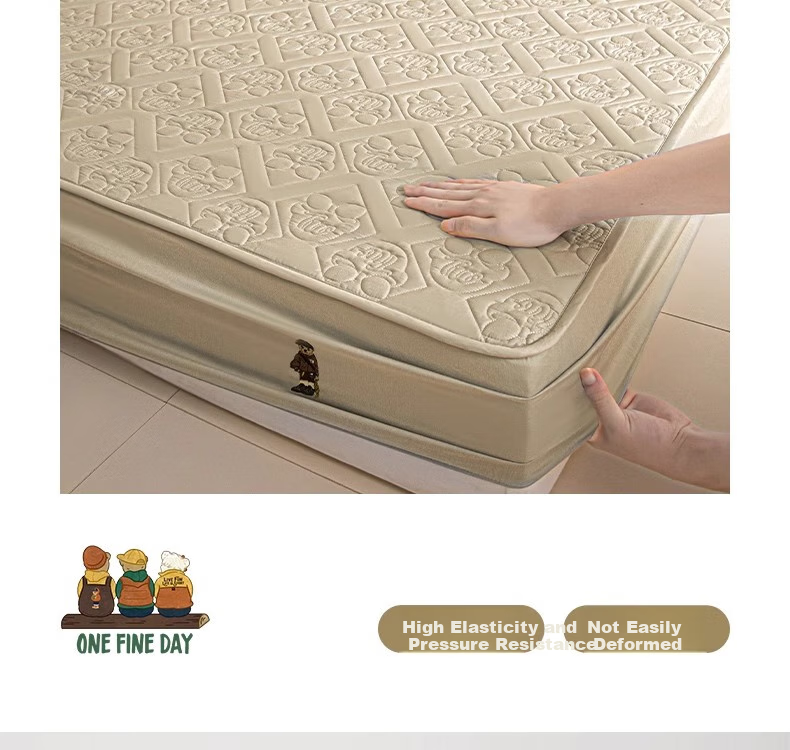 Teenie Weenie Class A Pure Cotton Quilted Fitted Sheet Double Bed Mattress Protector Cover for 2m X 2.2m Bed 9