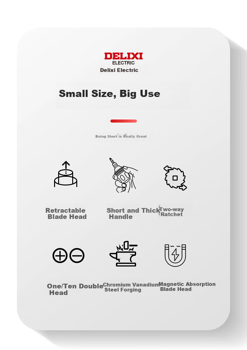 DELIXI Ratchet Screwdriver Set Multi-Functional Phillips and Slotted Telescopic Screwdriver Household Labor-Saving Tool 2