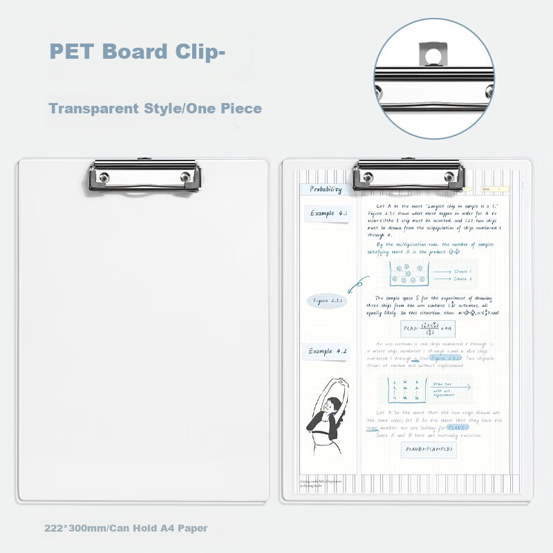 Jianfan A4 Transparent Clipboard, Acrylic File Folder, Document Holder, Thickened Drawing Board, Clip, Hardboard Stationery, Student Exam Paper Writing Pad, Special Office Supplies, Invoice 2