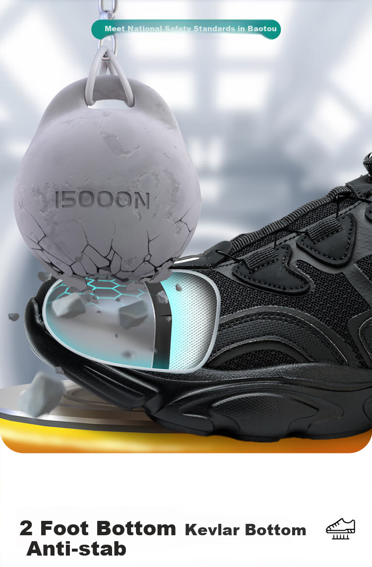 Dinggu Safety Shoes for Men, Lightweight Intelligent Buckle Anti-Smashing Anti-Puncture Steel Toe Work Shoes JD1168hei38 5